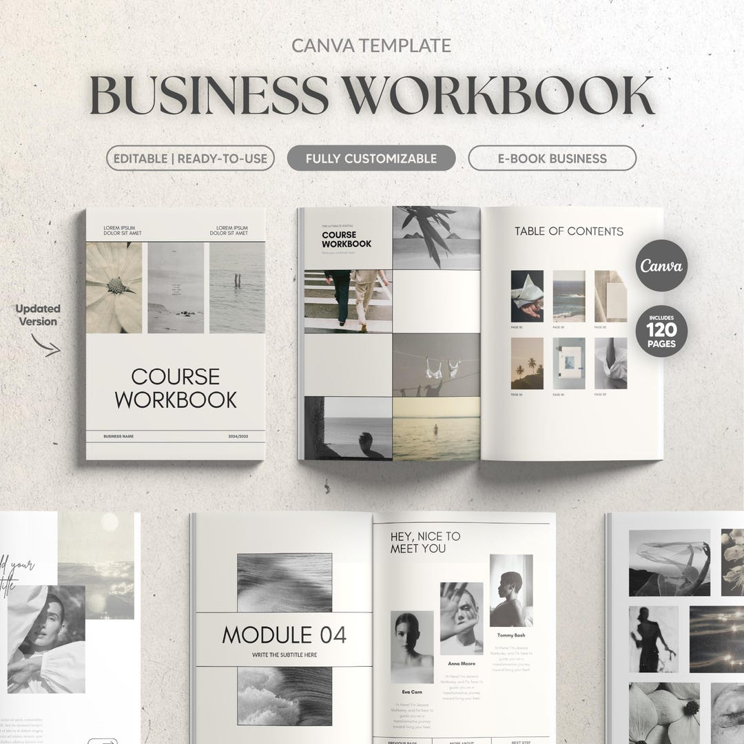Canva Business Workbook Template, Editable 120-page Course Ebook, Fully ...