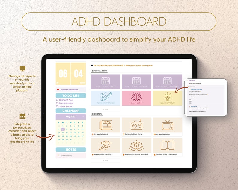 ADHD Planner for Notion Notion Template Plan Your Daily Life Etsy