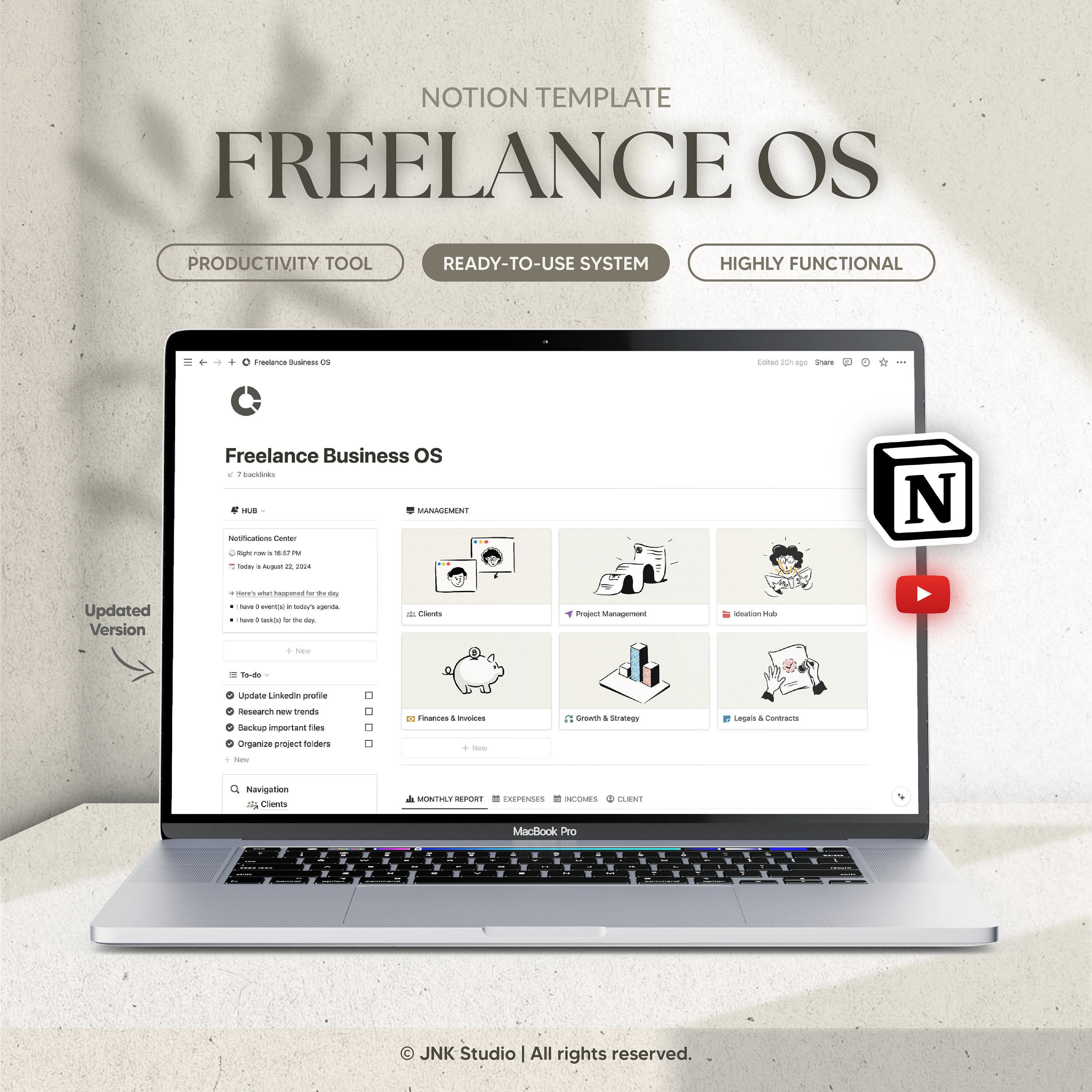 Freelance Business OS Notion Template, Planner for Freelancers, Client ...