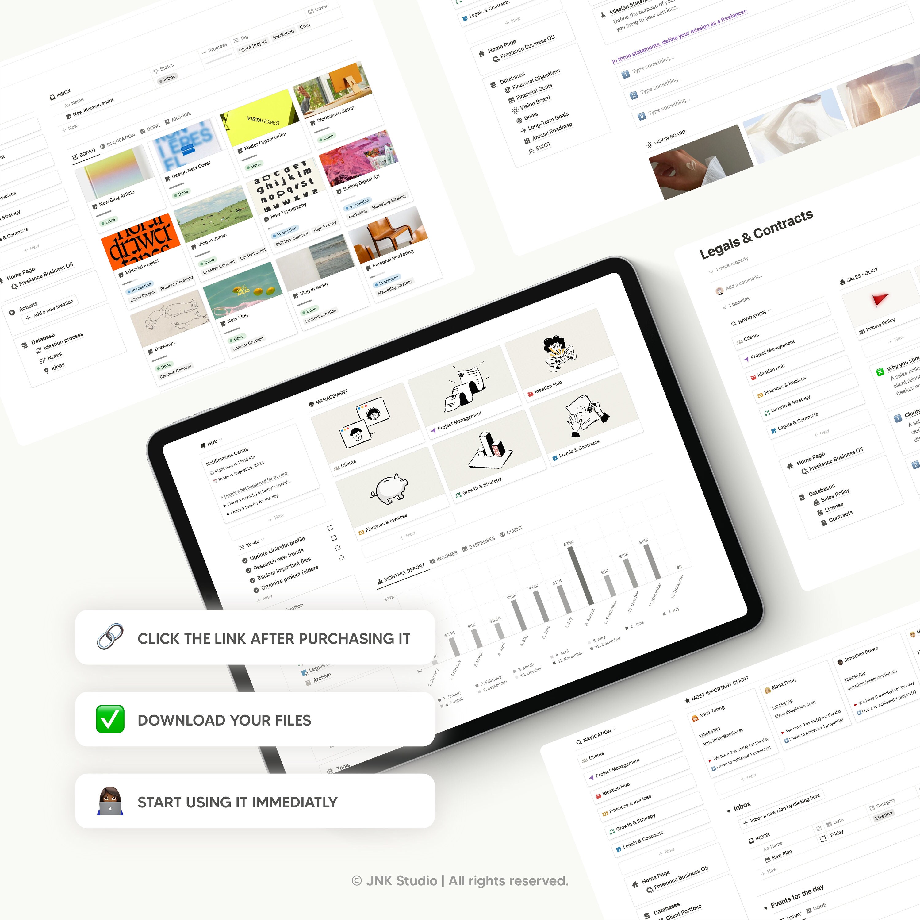 Freelance Business OS Notion Template, Planner for Freelancers, Client ...
