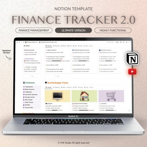 Ultimate Finance Tracker Notion Template, Digital Budget and Finance Planner, Monthly budget, Expense Tracker, Finance, Money, Business