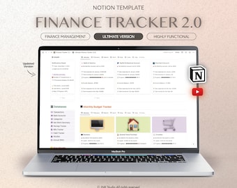 Plantilla definitiva de Notion para el seguimiento de finanzas, planificador digital de presupuesto y finanzas, presupuesto mensual, seguimiento de gastos, finanzas, dinero, negocios
