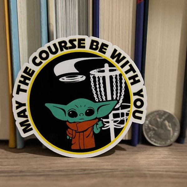 Star Wars Yoda ~May the (DISC) Course Be With You~ Disc Basket Waterproof Sticker