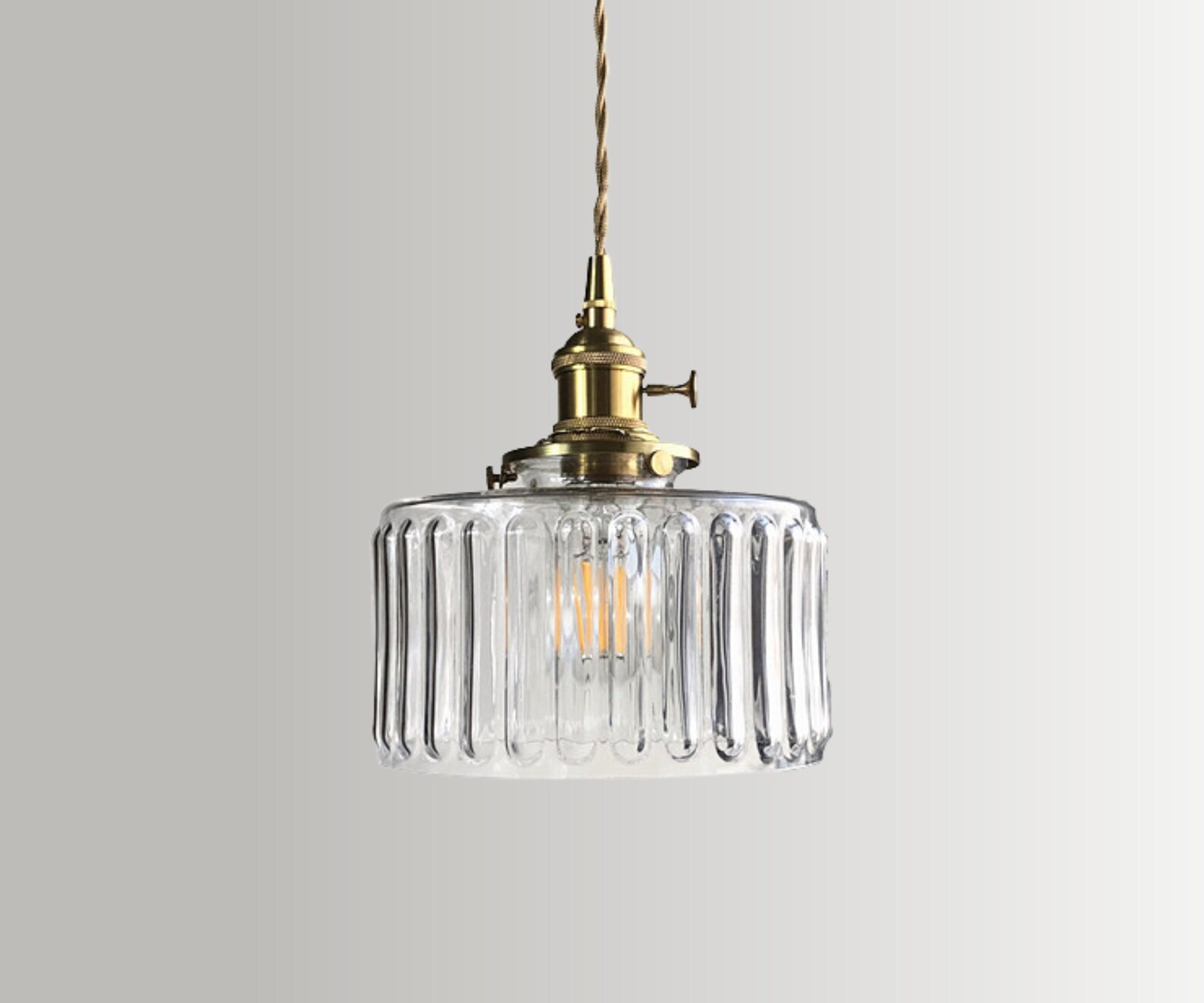 Modern Japanese Pendant Lamp vintage CLEAR Ramekin Etsy