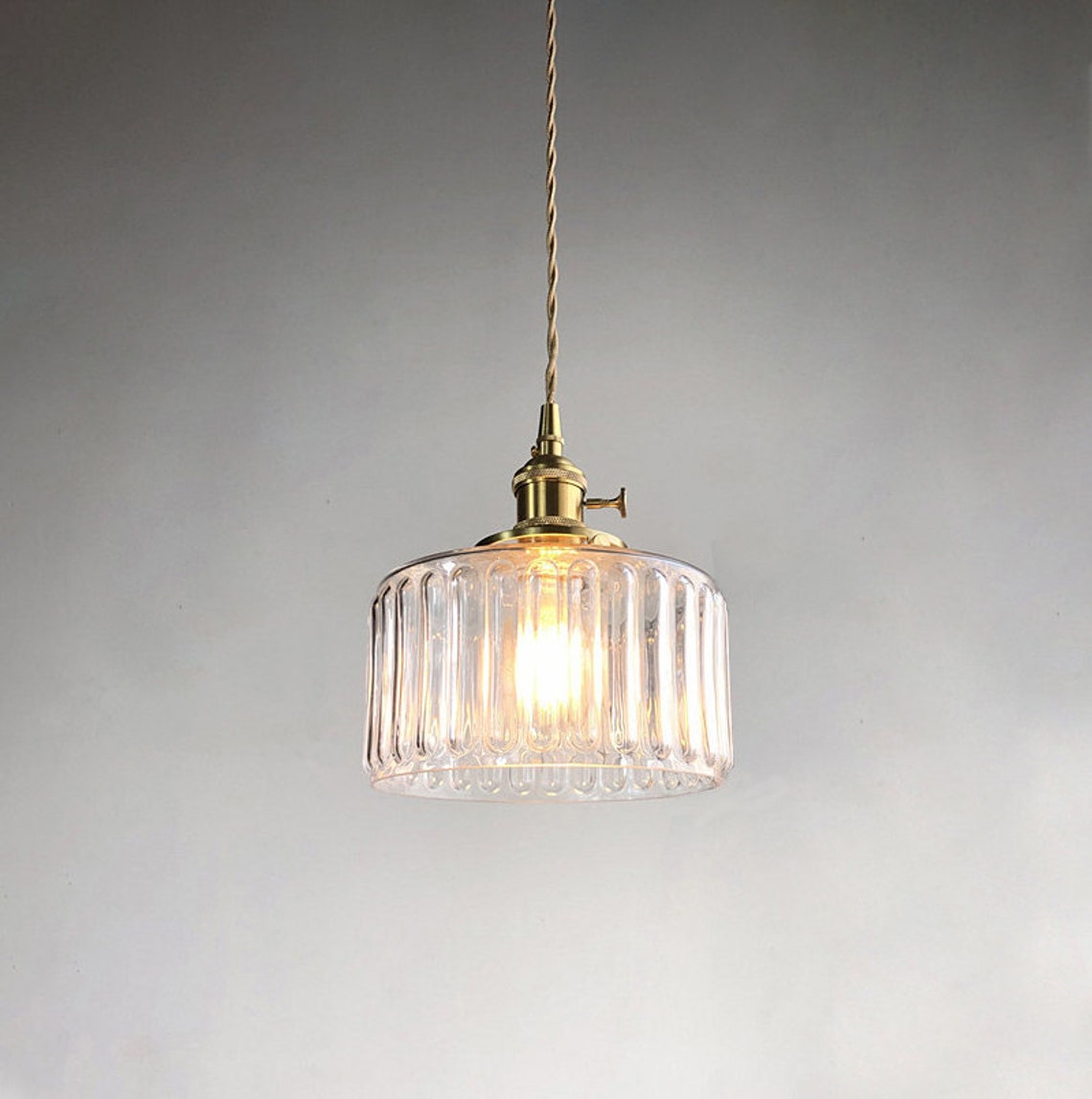 Modern Japanese Pendant Lamp vintage CLEAR Ramekin Etsy