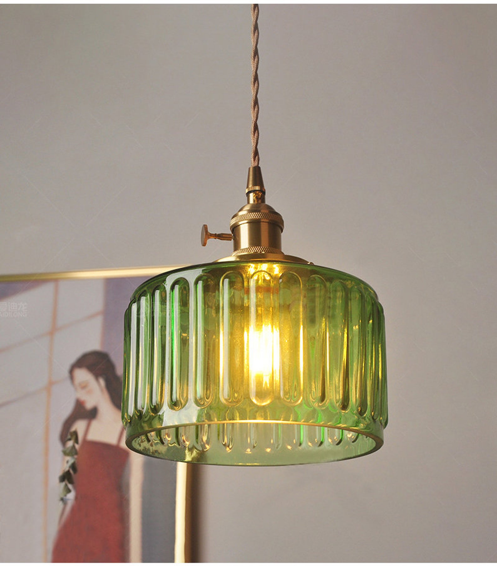 Modern Japanese Pendant Lamp vintage CLEAR Ramekin Etsy