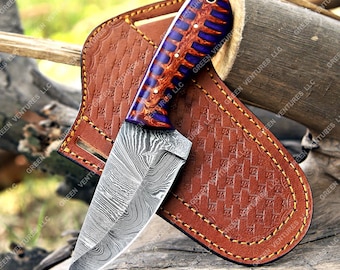 Hand Forged Damascus Steel Pizza Axe: Viking Medieval Cutter