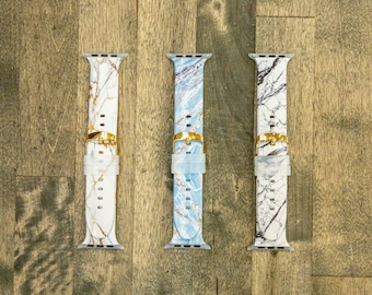 Correa de silicona con estampado de mármol para Apple Watch