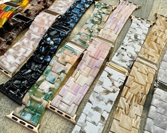 Vivid Resin Apple Watch-band: lichtgewicht roestvrijstalen sluiting