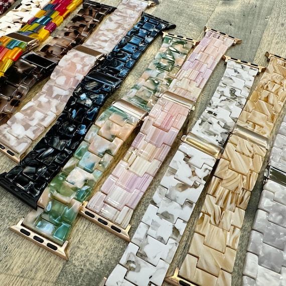 Vivid Resin Apple Watch Band: Lightweight Stainless Steel Clasp