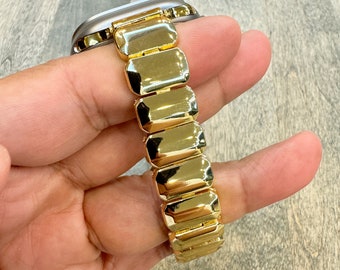Gold Candy Link Apple Watch Band: Stainless Steel Slim Bracelet