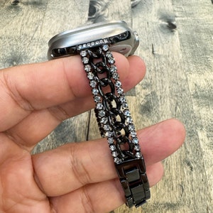 Diamond Chains Apple Watch Band: Slim Alloy Metal Bracelet