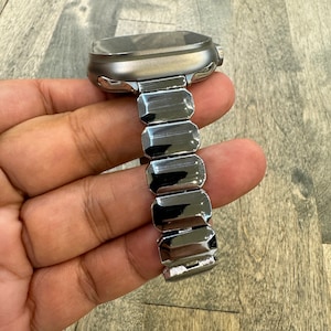Silver Apple Watch Candy Slim Bracelet Ultra 1 2 Stainless Metal Straps Womens Charms 38 40 41 42 44 45 49mm Series 1 2 3 4 5 6 7 8 9 SE