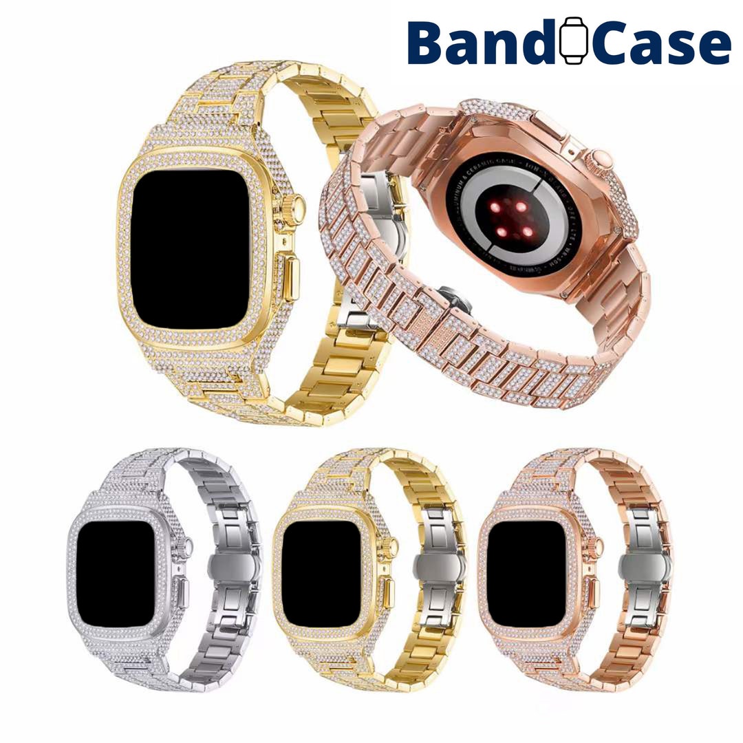 Bling Diamond Apple Watch Case Band Alloy Metal All Rhinestones Straps