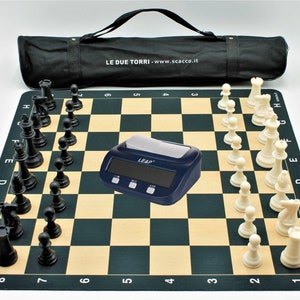 Scacchi + Scacchiera da Torneo + Orologie, komplett mit Borsa ""Zebop Plus""