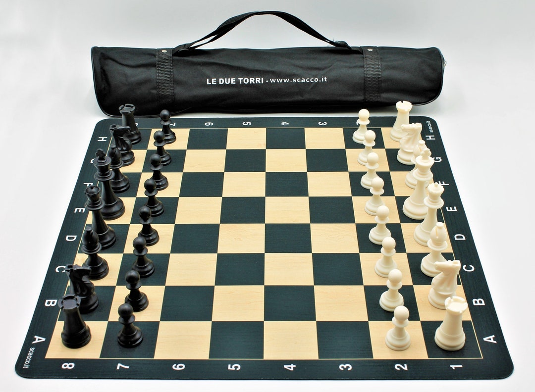 Tappetino Scacchi Portatile In PU 34x34 Cm - Scacchiera Arrotolabile Antiscivolo Per Tornei E Viaggi - 3