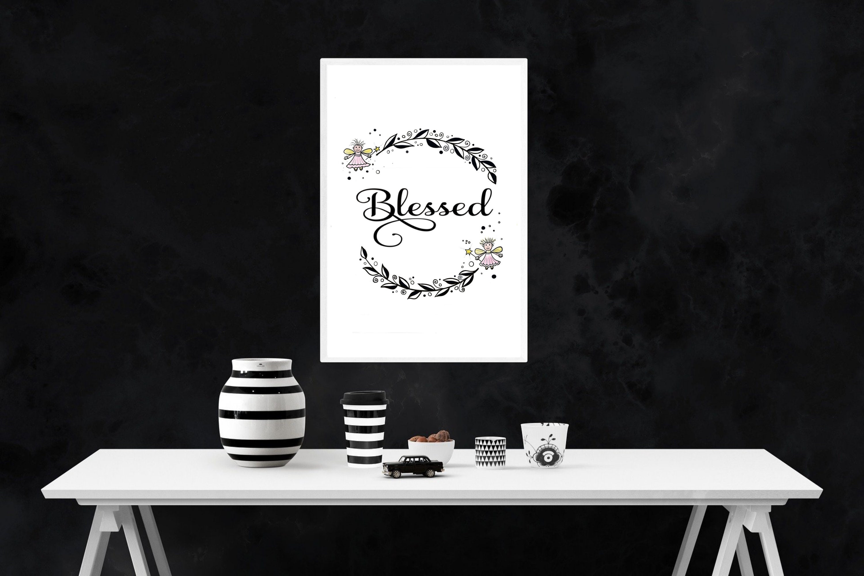 Blessed Sign Minimalist Printable Digital Wall Art, Blessed Sign Wall ...