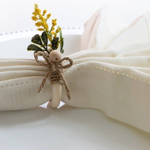 Set of 4 Hand made rustic napkin rings for bridal shower, wedding, baby shower, dinner party table decor