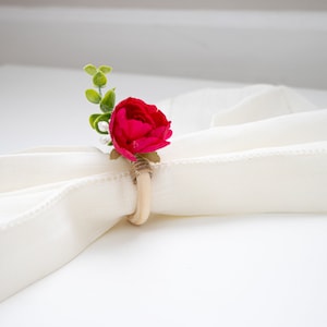 Set of 4 Hand made rustic napkin rings for bridal shower, wedding, baby shower, dinner party table decor