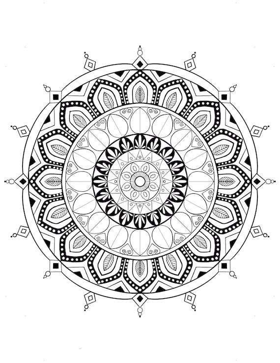 Mandala Printable Coloring Sheet Coloring Pages Kids - Etsy