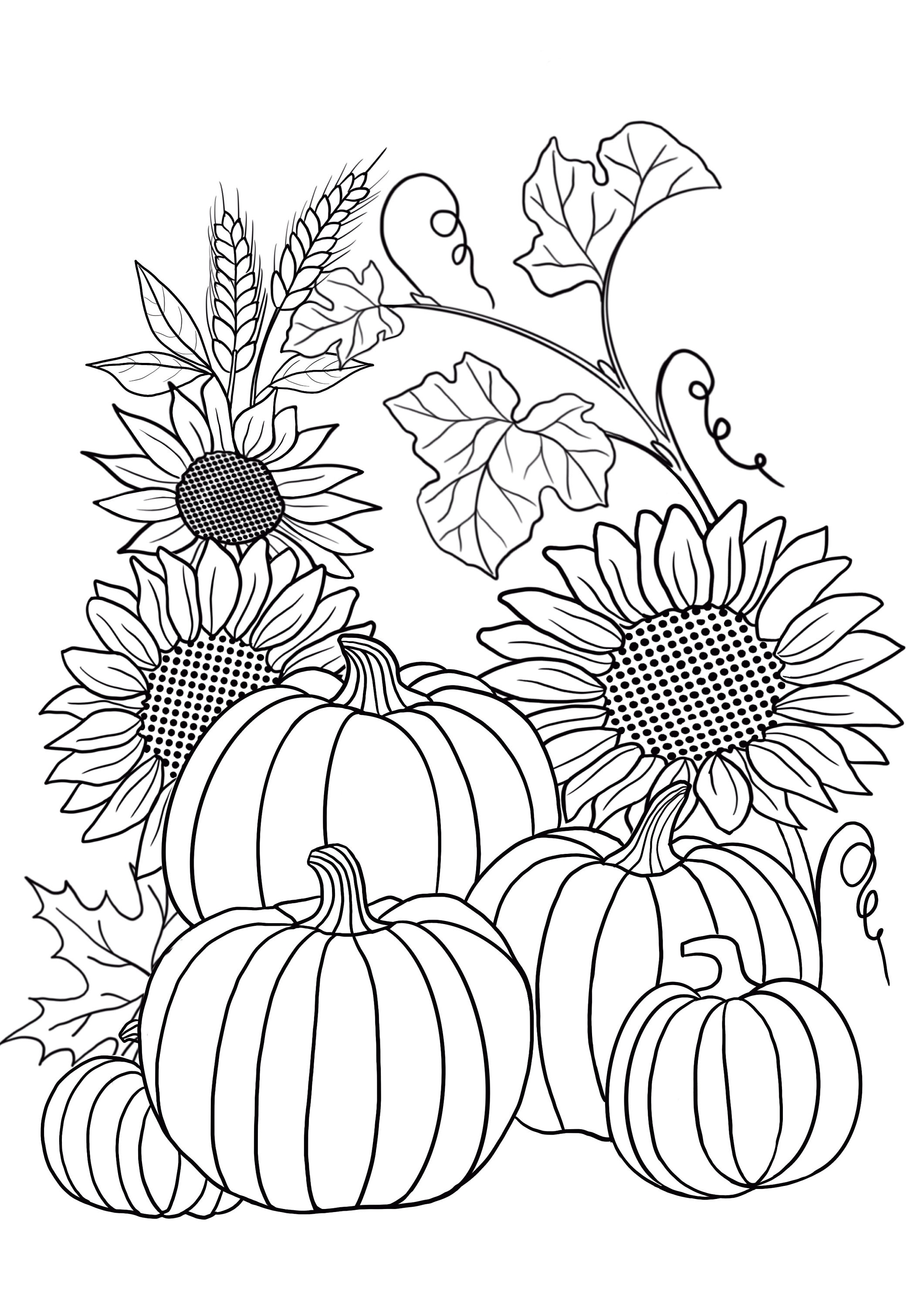 Printable Fall Coloring Sheets Coloring Pages Adult Coloring Pages Kids