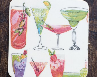Cocktail coaster with white background