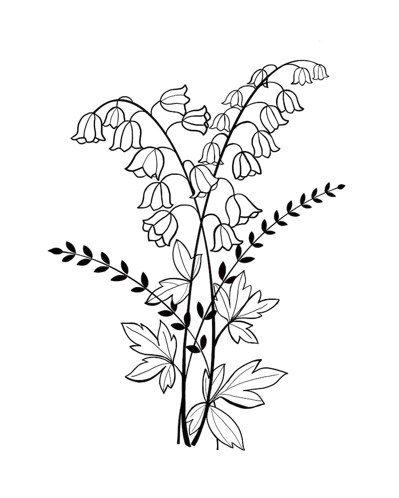 Minimalist Printable Digital Flower Art - Etsy