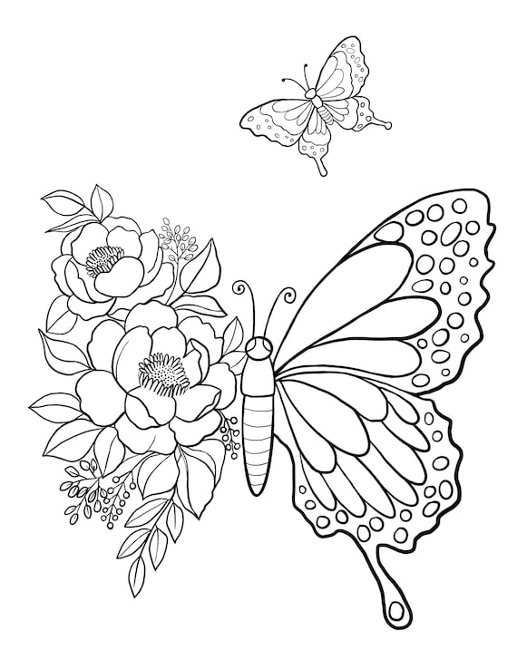 Butterfly Printable Coloring Sheet Coloring Pages Kids Coloring Pages Kids  Summer Activity Butterfly Pictures - Etsy Canada