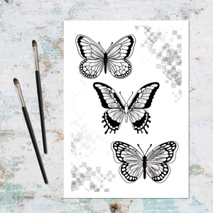 butterfly minimalist printable digital wall art, butterfly decor, instant download