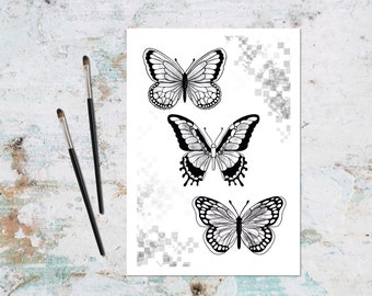 butterfly minimalist printable digital wall art, butterfly decor, instant download