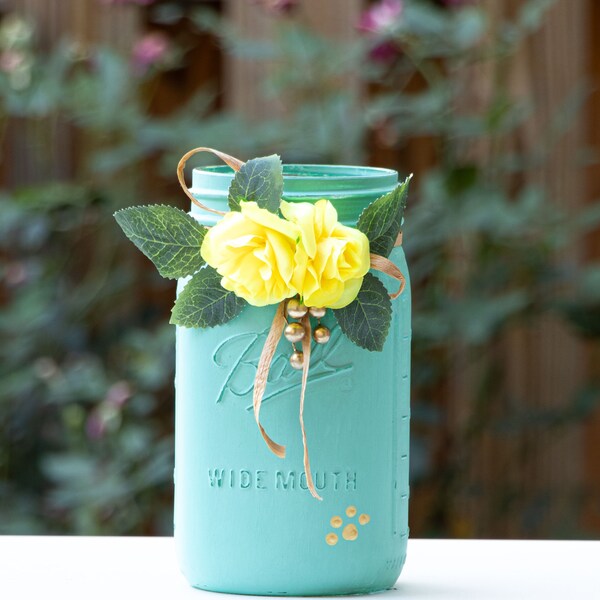 Turquoise Mason Jars Etsy