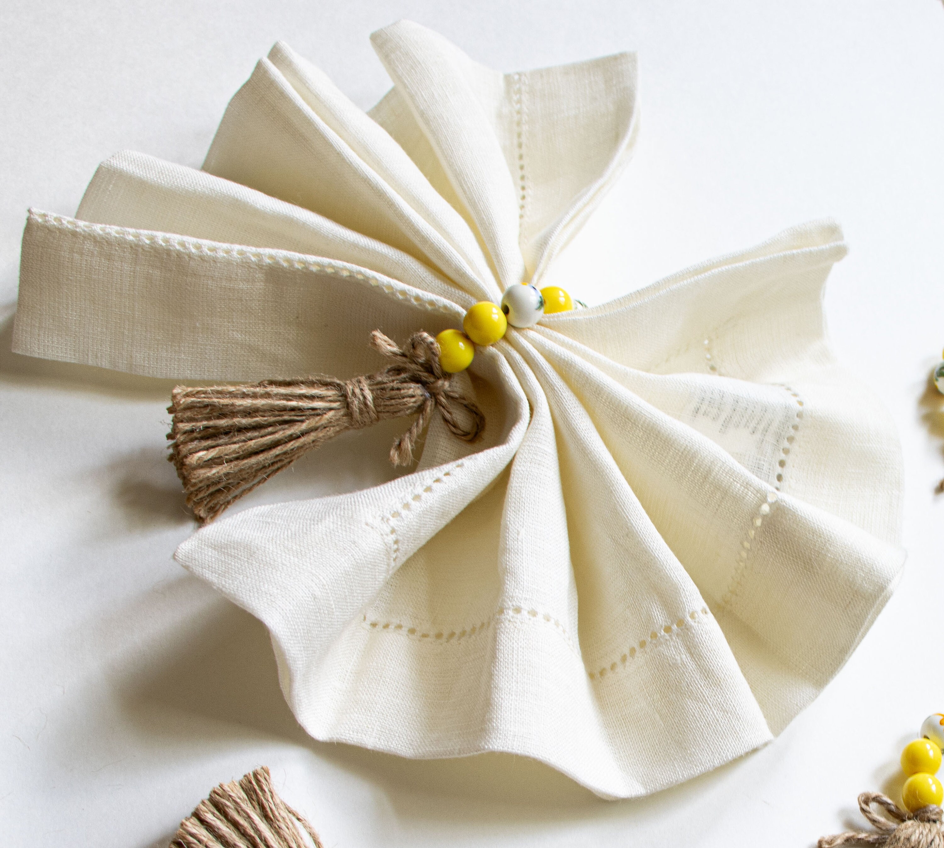 Set of 4 Hand made rustic napkin rings for bridal shower wedding baby shower dinner party table decor