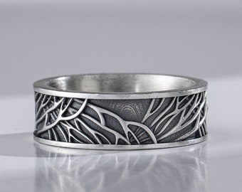 Bague de mariage celtique en argent Tree of Life, bague gravée Yggdrasil pour petit ami, bague de fiançailles viking vintage pour hommes, cadeau unique pour hommes