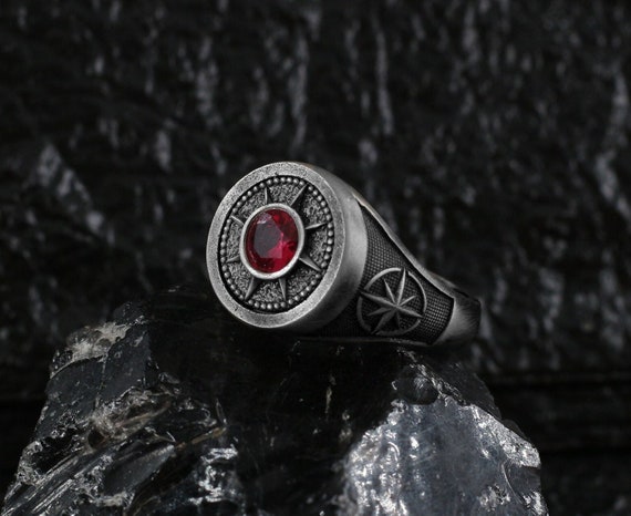 Crest Signet Ring Ruby Skull Bronze Victorian Style J Dauphin For Sale at  1stDibs | itachi ring word meaning, itachi's ring meaning, mens ruby signet  rings