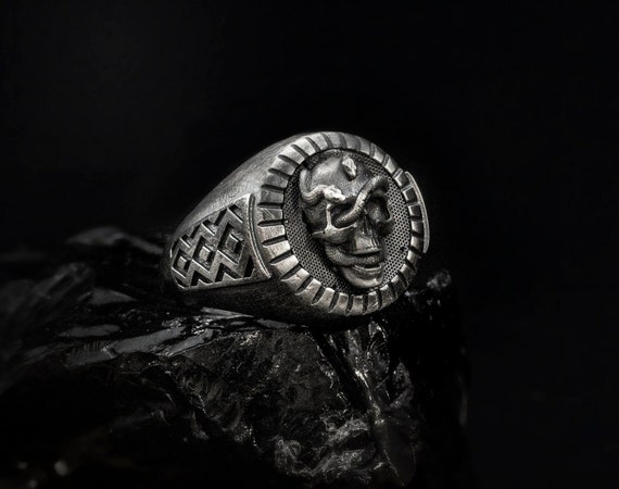 Cheap 925 Sterling Silver Snake Ring With Garnet Eyes, Skull Ring,  Slytherin Ring, Men Rings, Gothic Jewelry, Cool Rings, Signet Ring, Black  Ring | Joom
