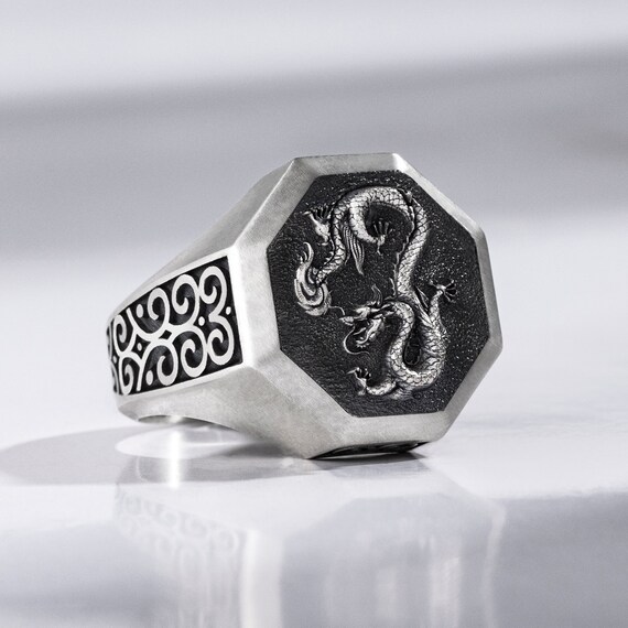 Dragon 2024 engraved ring