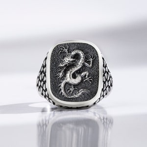 BySilverStone Buddha Head Sterling Silver Signet Ring - Mythology Jewelry For Men & Women, Oxidized Finish