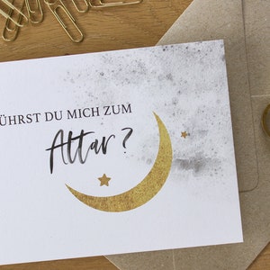 Postkarte MOND – Führst du mich zum Altar?
