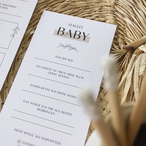 Babyparty Karten zum Ausfüllen – Hallo Baby