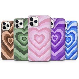 Hearts Phone Case Aesthetic Cover for iPhone 15 Pro Max, 14 Plus, 13, 12, 11, XR, XS & Samsung S23, S22, A54, A53, Pixel 8, 7