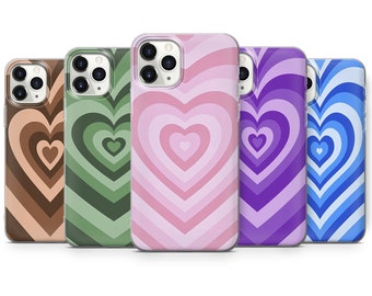 Hearts Phone Case Aesthetic Cover for iPhone 15 Pro Max, 14 Plus, 13, 12, 11, XR, XS & Samsung S23, S22, A54, A53, Pixel 8, 7