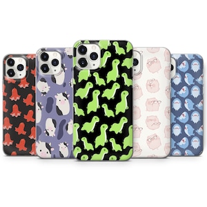 Cute Animal Patterns Cover For iPhone 14 Pro, 13, 12, 11, Xr, 8+, 7+ Samsung Galaxy S22 Ultra, S21Fe, S20, A53, A13, Pixel 7Pro, 7, 6A