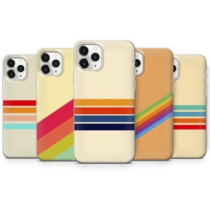 Retro Stripes Phone Case Vintage Cover Cover for iPhone 16 Pro Max, 15 Plus, 14, 13, 12, 11, XS & Samsung S24, S23, A55, A54, Pixel 9 Pro, 8