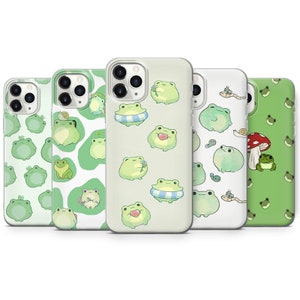 Cute Frog Phone Case Aesthetic Cover fit for iPhone 15 Pro Max, 14 Plus, 13, 12, 11, XR, XS & Samsung S23, S22, A54, A53, Pixel 8, 7