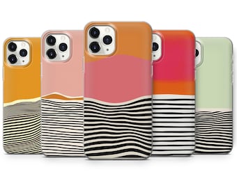 Funda de teléfono abstracta moderna con estética compatible con iPhone 16 Pro Max, 15 Plus, 14, 13, 12, 11, XS y Samsung S24, S23, A55, A54, Pixel 9 Pro.