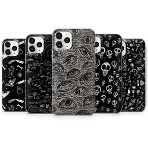 Dark Gothic Aesthetic Handyhülle iPhone 16 Pro Max, 15 Plus, 14, 13, 12, 11, XS & Samsung S24, S23, A55, A54, Pixel 9 Pro, 8
