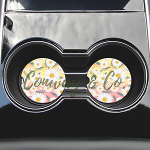 Sunset Ombré Daisies Car Coasters