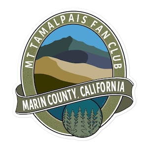 Pegatina del Club de Fans del Monte Tamalpais - Diseño del Condado de Marin, California