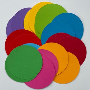 7cm Bunte Regenbogen Punkte, Kreis Stanzschnitte, für Scrapbooking, Kartenaufbecher, Verzierungen, Kinderhandwerk, 160gsm Papier/Karte.