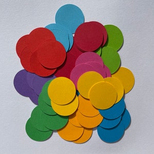 3cm Bunte Regenbogen Punkte, Kreis Stanzschnitte, für Scrapbooking, Kartenaufbecher, Verzierungen, Kinderhandwerk, 160gsm Papier/Karte.